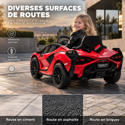 Voiture électrique enfant Lamborghini Sian rouge