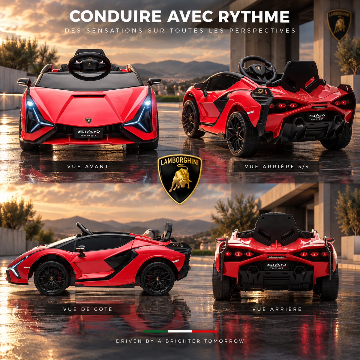 Voiture électrique enfant Lamborghini Sian rouge