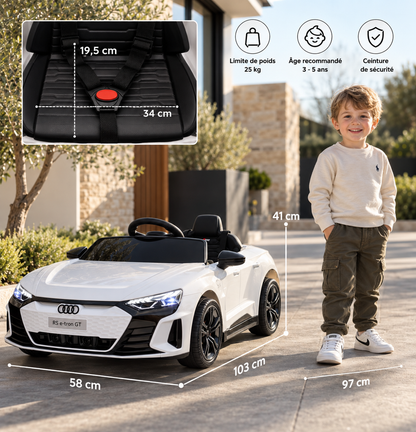 Voiture électrique enfant Audi RS e-tron GT blanche